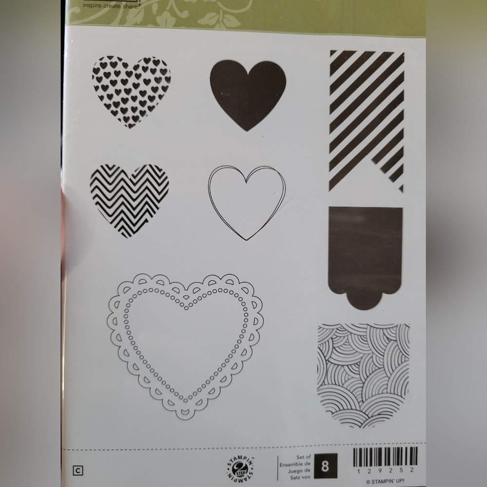 Stampin Up Photopolymer Valentines Set of 8 Stamps